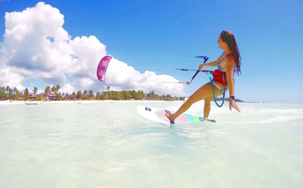 kitesurfing in paje beach